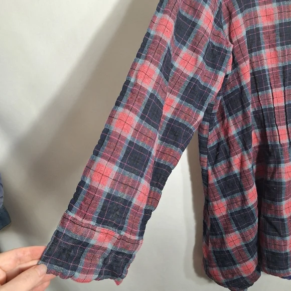 Soft Surroundings Plaid Tunic Top Burnout Velvet Paisley Forest Fairy Boho 2X - Picture 10 of 16